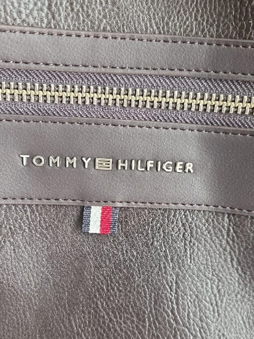 Tommy Hilfiger Men's Dark Brown Laptop Briefcase with Shoulder Strap